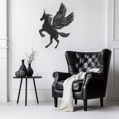Magical Unicorn Wall Art, Mid Flight Design Metal Decor