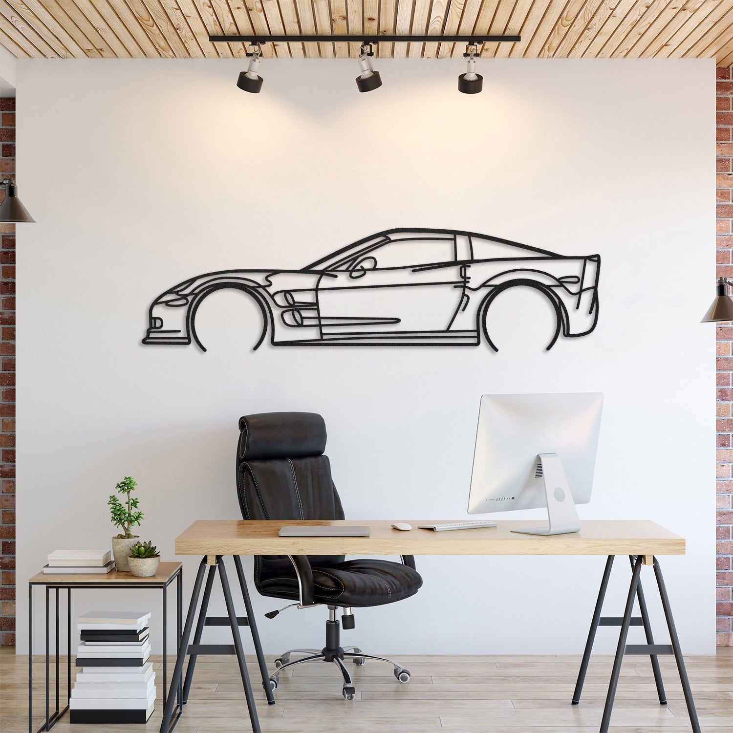 Corvette C6 ZR1 Detailed Metal Silhouette, Wall Decor, Metal Wall art