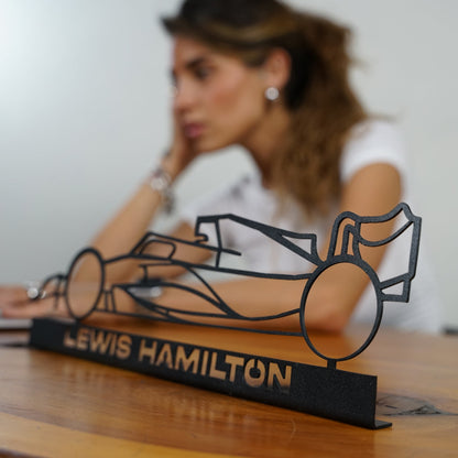 Lewis Hamilton F1 Metal Stand Silhouette