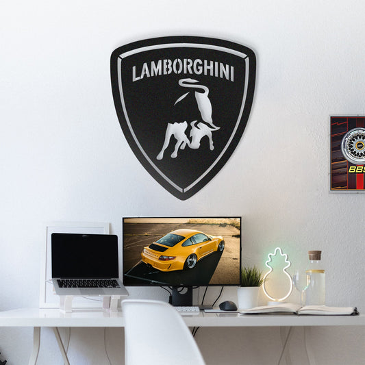 Lamborghini Metal Car Emblem, Wall Decor, Metal Wall art