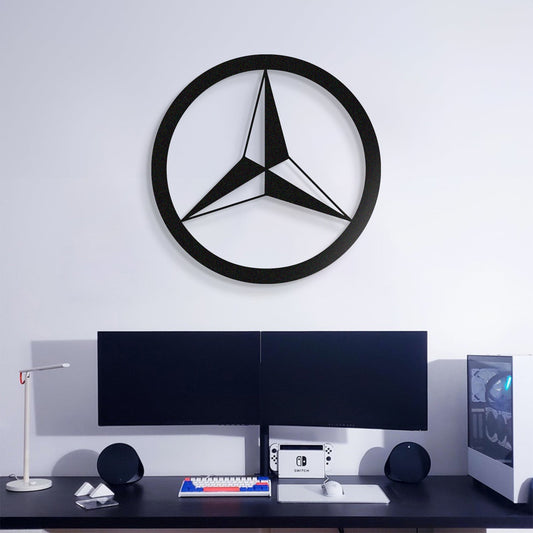 Mercedes Metal Car Emblem, Wall Decor, Metal Wall art