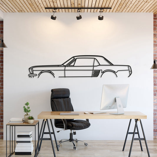 1967 Mustang Coupe Classic Metal Silhouette, Metal Wall art