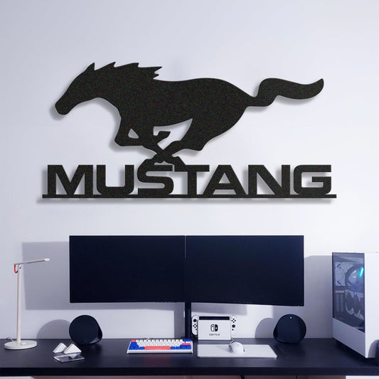 Mustang Metal Car Emblem, Wall Decor, Metal Wall art