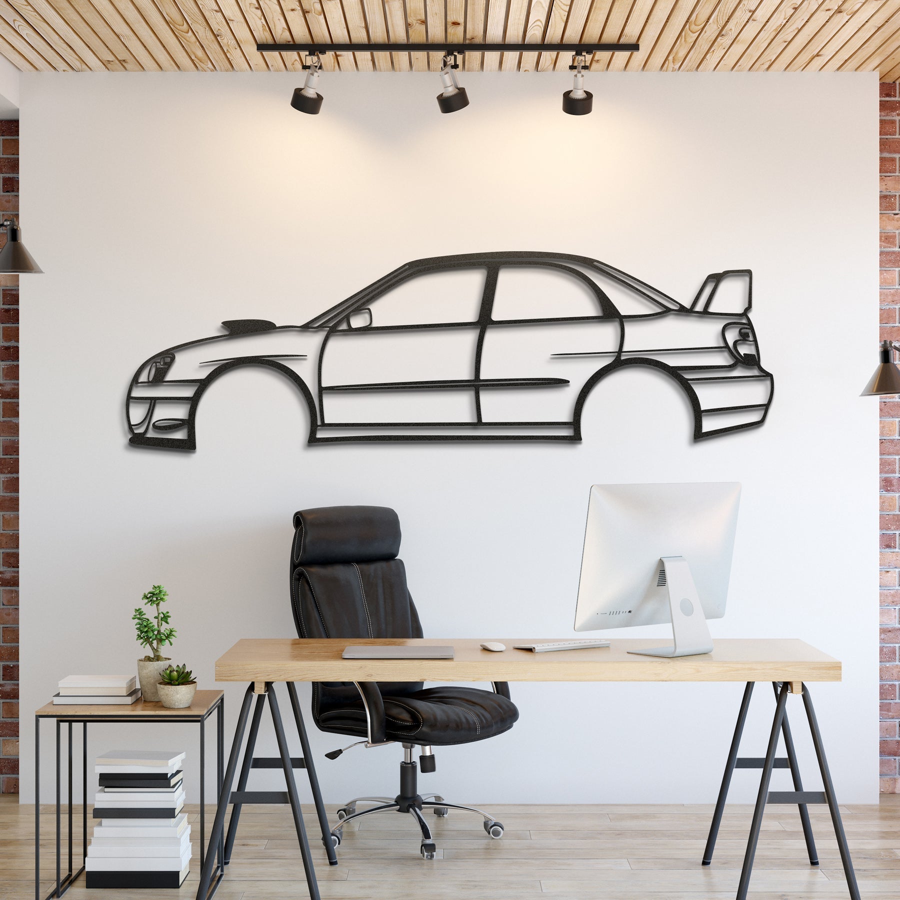 Subaru Impreza Blobeye Metal Silhouette, Wall Decor, Metal Wall art