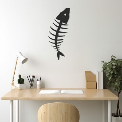 Having Awns Fish Skeleton Metal Wall Art