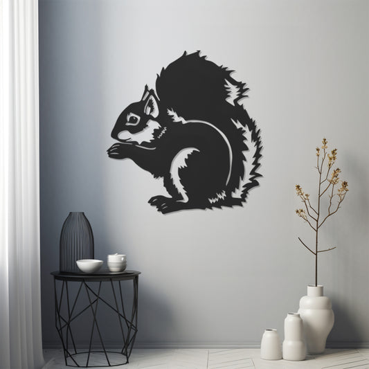 Squirrel Silhouette Metal Wal Art, Wall Decor, Metal Wall art