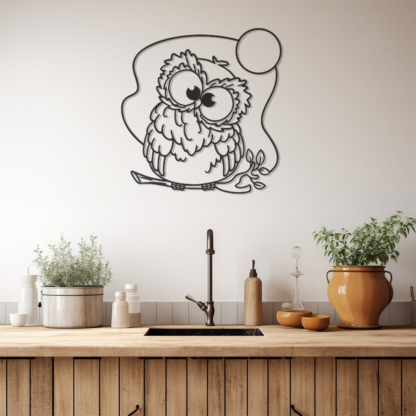 Confused Owl Metal Wall Art