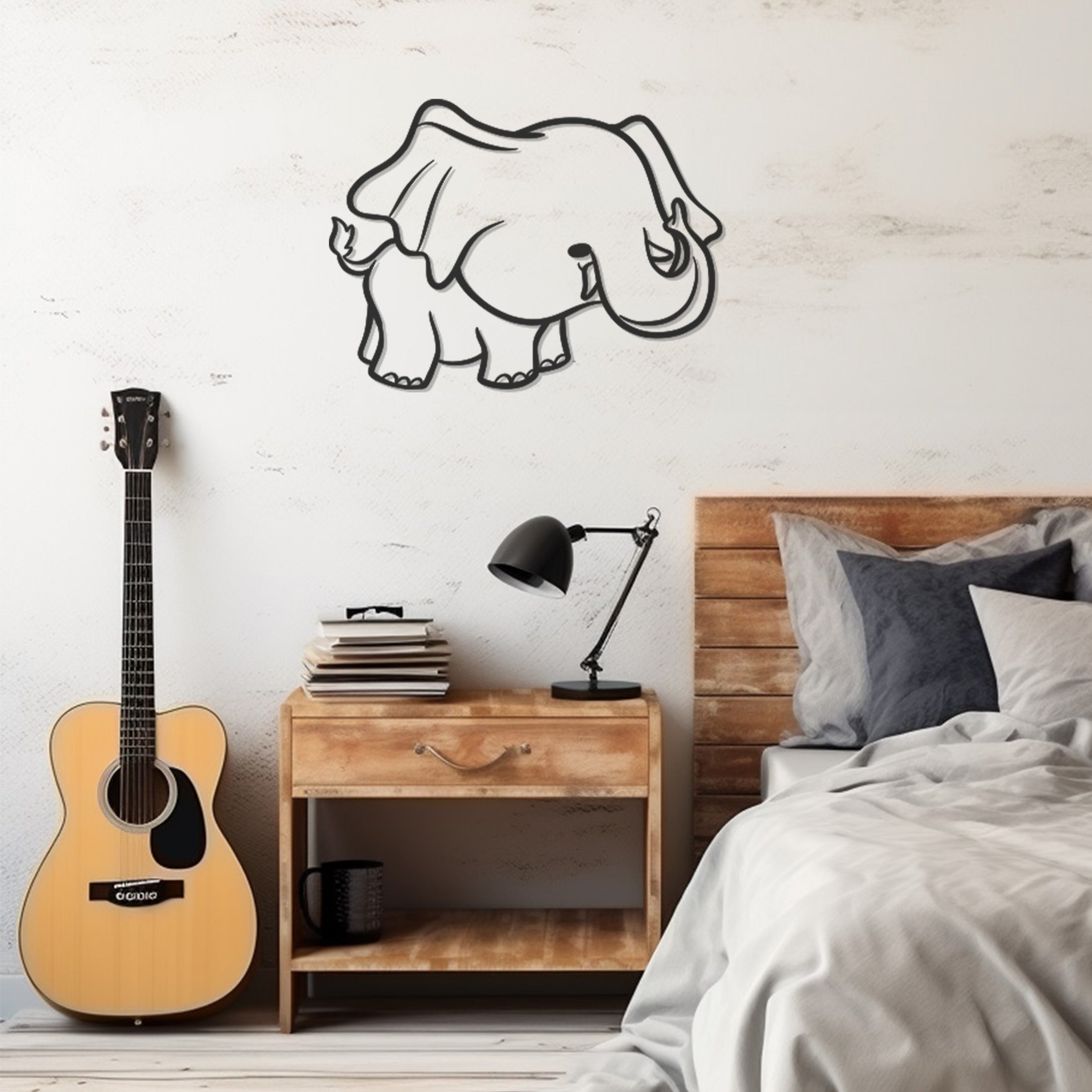 Baby Elephant Object Metal Wall Art