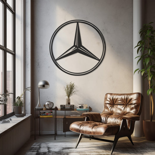 Mercedes Logo Metal Wall Art Decor, Wall Decor, Metal Wall art