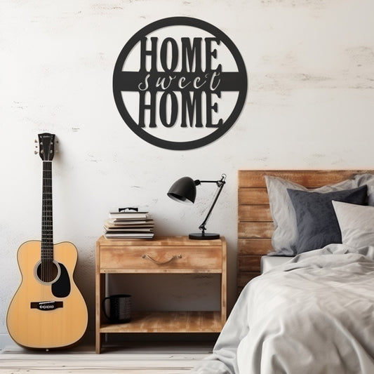 Round Metal Wall Decor With Home Sweet Home, Metal Wall art