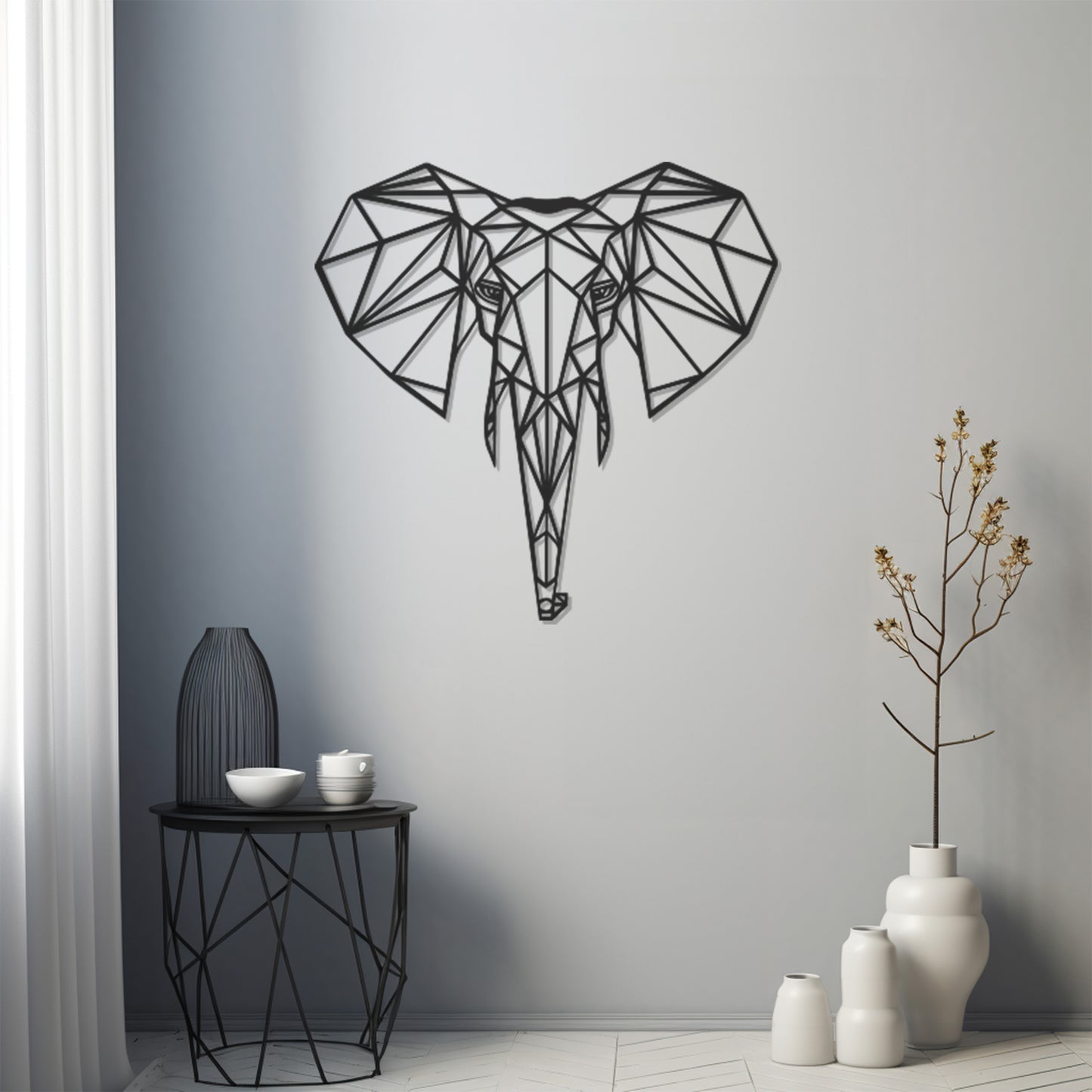 Geometic Elephant Metal Wall Art
