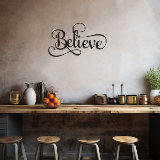 Belive Lettering Wall Decor, Wall Decor, Metal Wall art