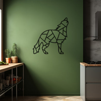 Wolf Metal Wall Decor Made With Geometric Abstract Patterns