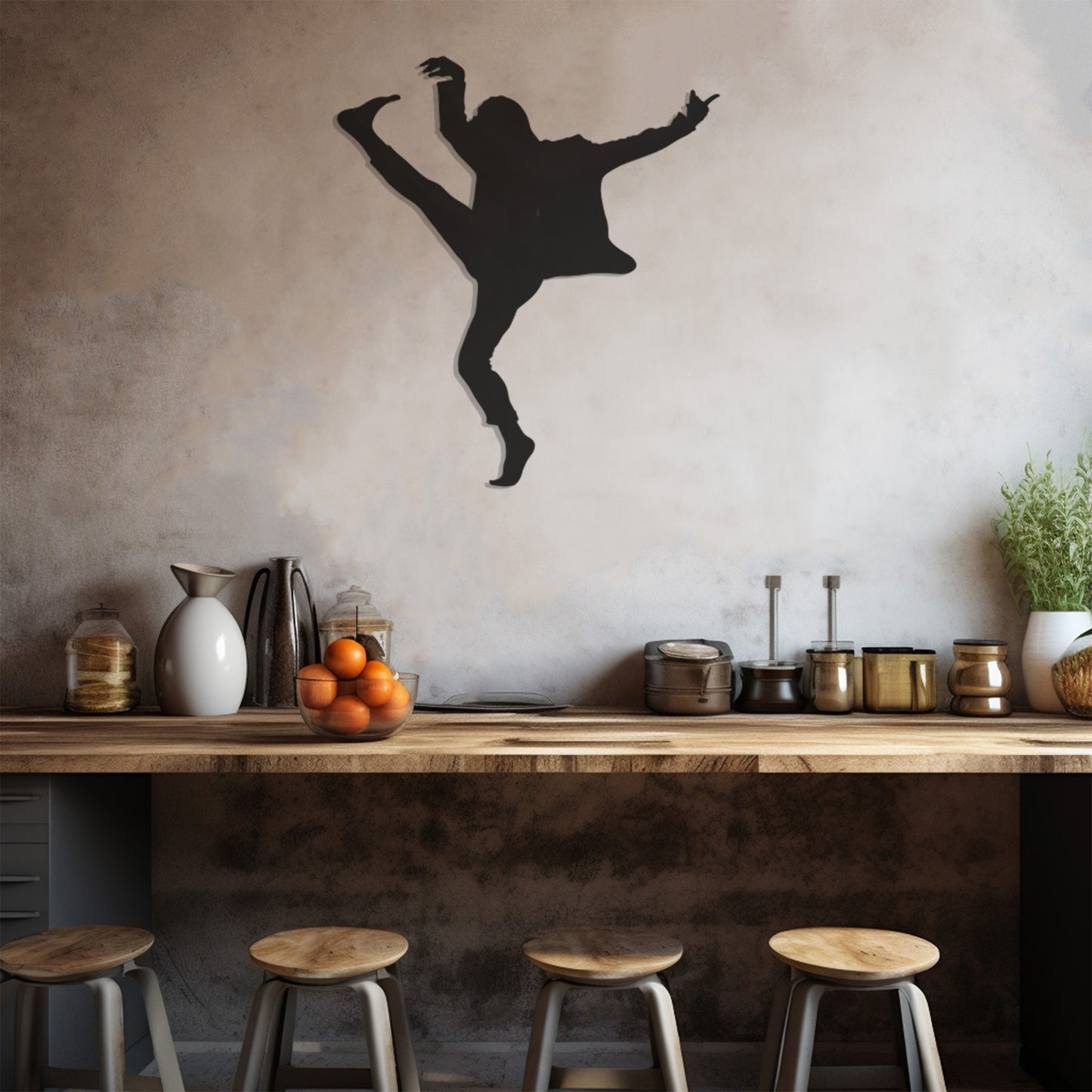Man Dancing With His Feet In The Air Metal Wall Art
