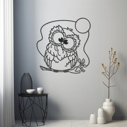 Confused Owl Metal Wall Art