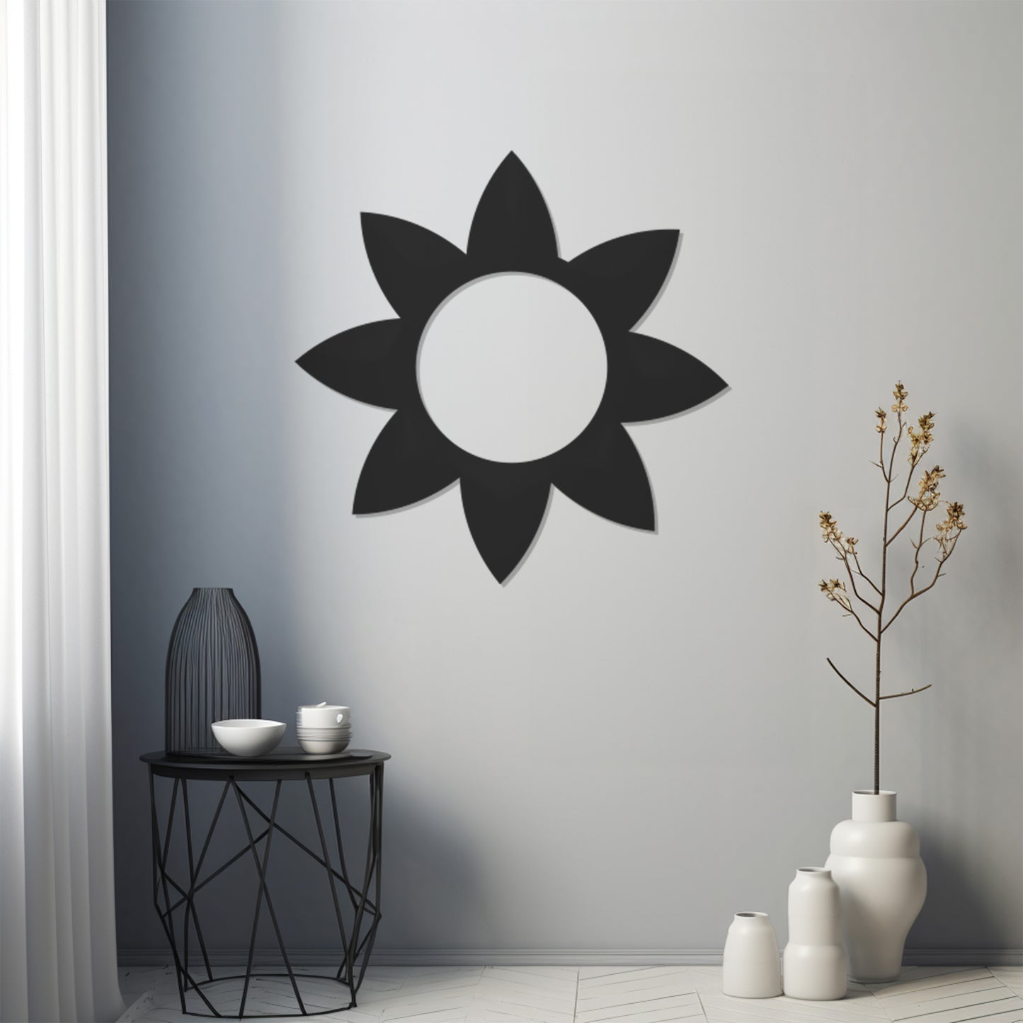 Flower Icon Metal Wall Art