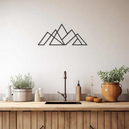 Abstract Mountain Pattern Metal Wall Decor