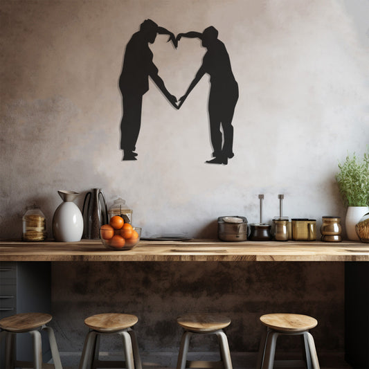 Heart Guys ,Two Men Make A Heart By Joining Their Handsmetal Wall Art