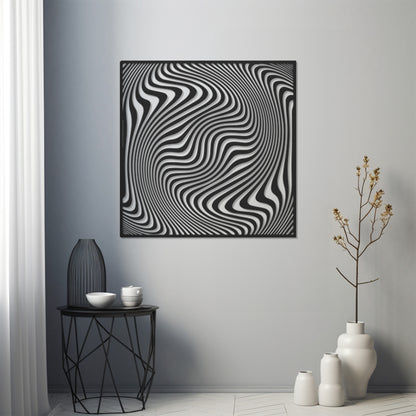 Zebra Pattern Illusion Metal Wall Art