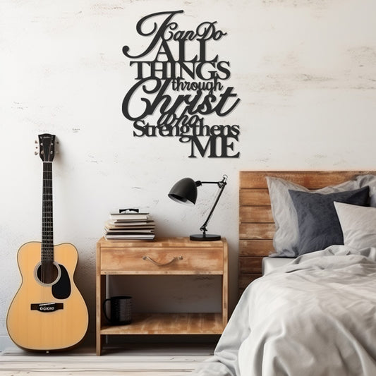 I Can Do Anything Thanks To Jesus Who Strengthens Me Metal Wall Decor