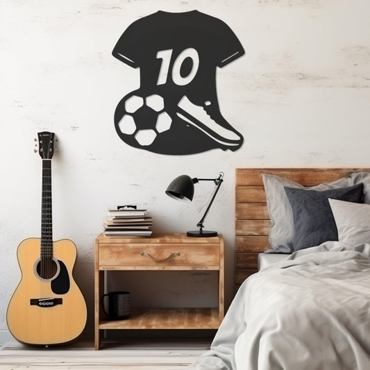Metal Wall Decor With Messin'S Number 10, Football Boots And Football