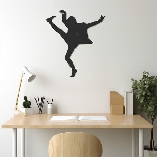 Man Dancing With His Feet In The Air Metal Wall Art, Metal Wall art