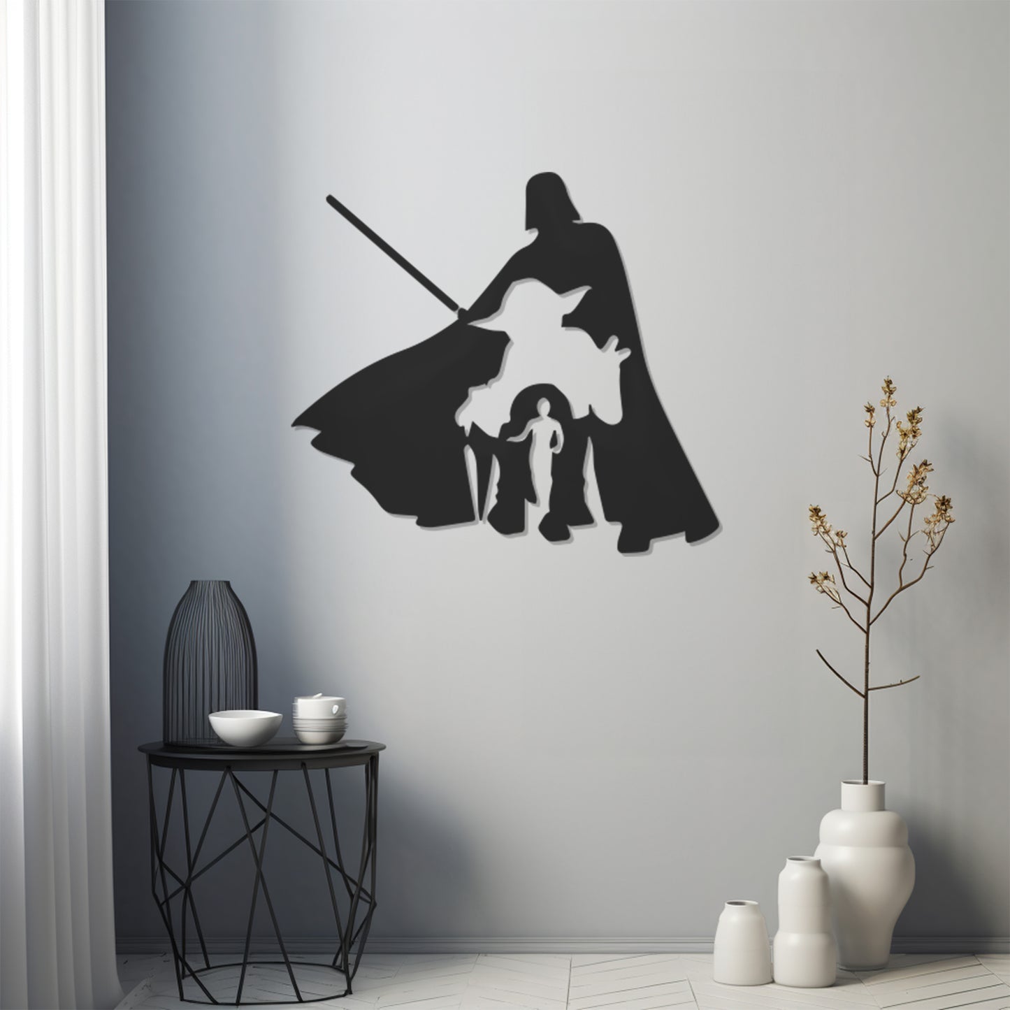Silhouette Of Star Wars Characters Metal Wall Art Decor