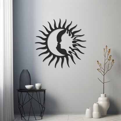Moon And Sun Metall Wall Art