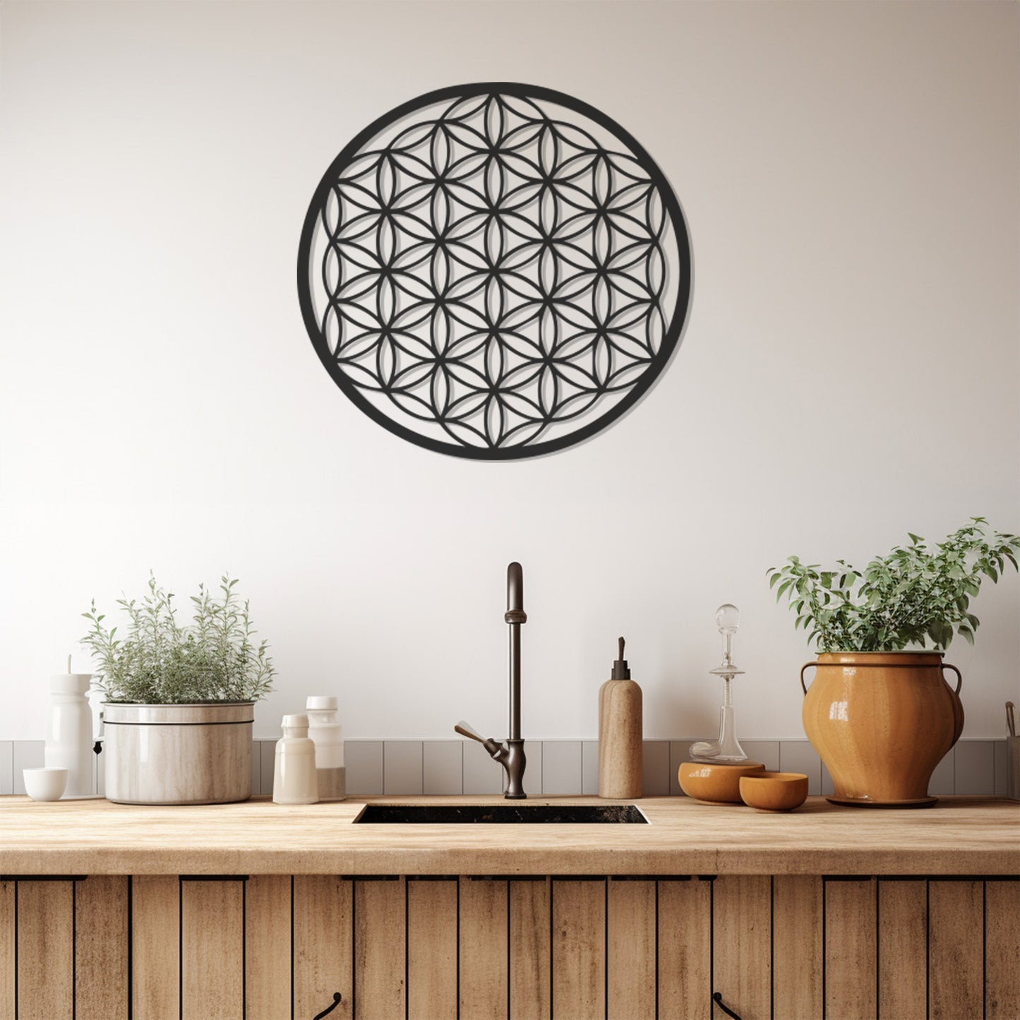 Round Abstract Pattern Metal Wall Decor