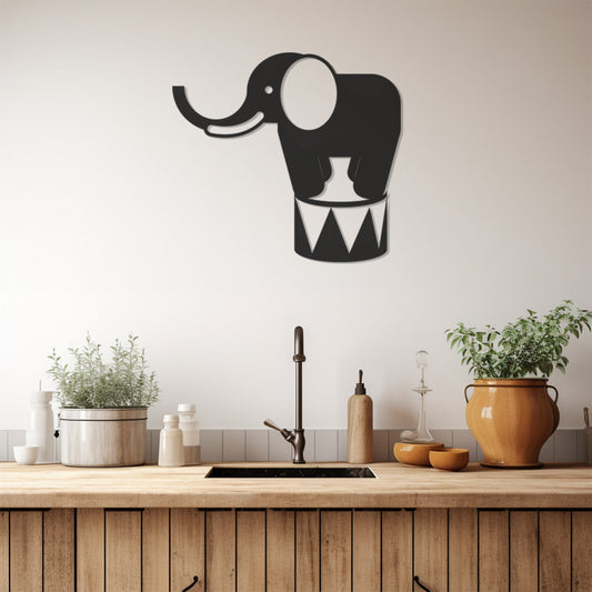 Elephant Icon Metal Wall Art, Wall Decor, Metal Wall art