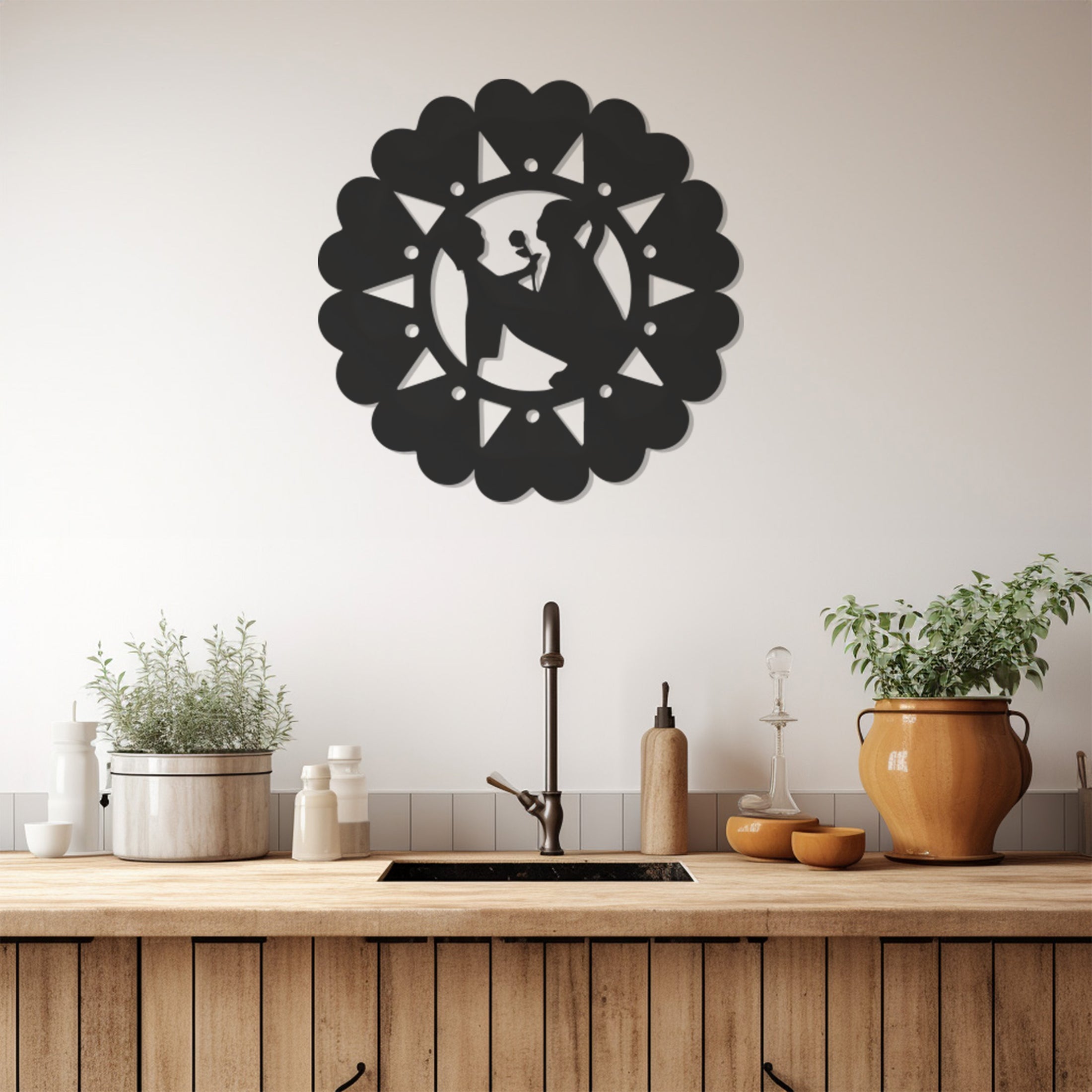 Mother Child Mother'S Day Silhouette Metal Wal Art