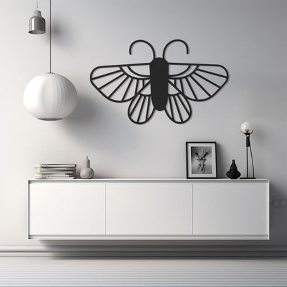 Butterfly Patterned Metal Wall Decor, Elegant Animal Design Artwork