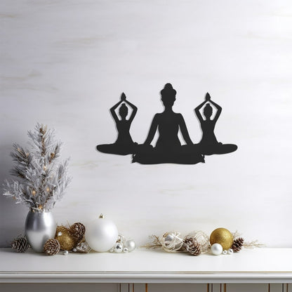 Relaxing Yoga Metal Wall Art, Christmas Gift for Her
