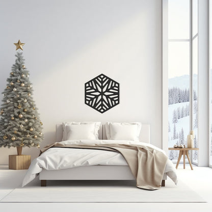 Metal Wall Art Snowflake Pattern, Winter Design Home Decor