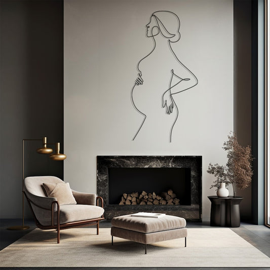 Abstract Pregnant Woman Wall, Wall Decor, Metal Wall art
