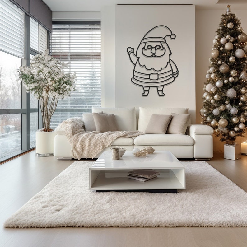 Santa Claus Metal Wall Art for Festive Home, Office