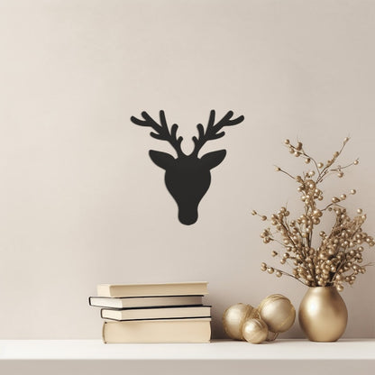 Silhouette Reindeer Metal Wall Art for Cozy Cabins, Rustic Living Room Woodland Decor
