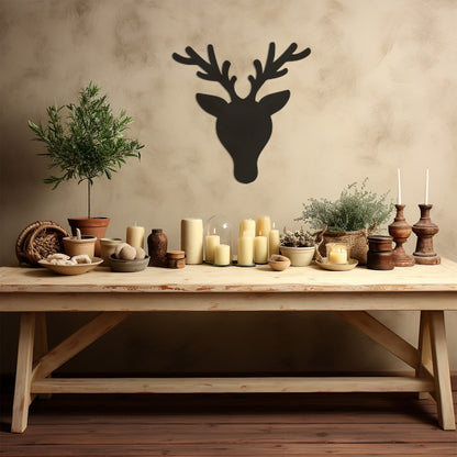 Silhouette Reindeer Metal Wall Art for Cozy Cabins, Rustic Living Room Woodland Decor