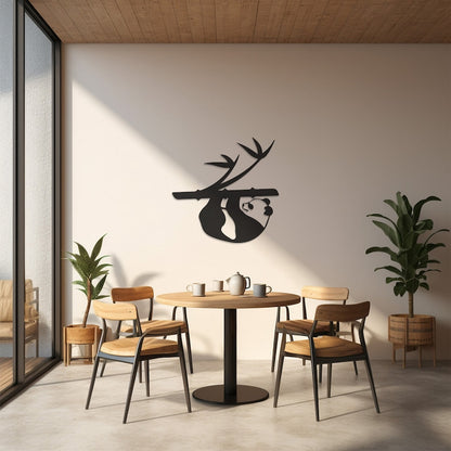 Modern Panda Pattern Wall Art, Metal Decor for Home