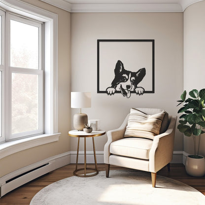 Dog Pattern Metal Wall Art, Unique Animal Design Home Decor