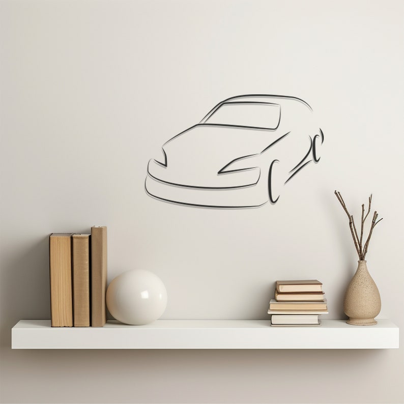 Modern Car Design Metal Wall Art, Unique Automotive Decor for Car Lovers