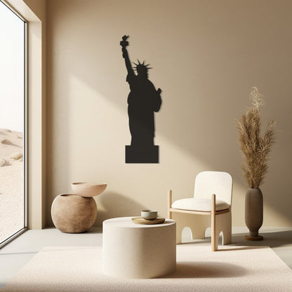 Liberty Silhouette Metal Wall Art for Living Rooms, Entryway - Modern Indoor/Outdoor Decor