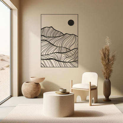 Serene Dunes Metal Wall Art for Living Room, Bedroom - Elegant Nature Inspired Wall Decor