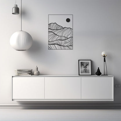 Serene Dunes Metal Wall Art for Living Room, Bedroom - Elegant Nature Inspired Wall Decor