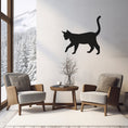 Load image into Gallery viewer, Feline Silhouette Metal Wall Art for Living Room, Office - Chic Indoor Decor
