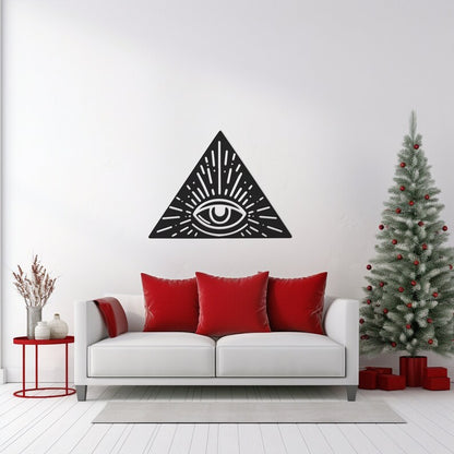 All-Seeing Eye Metal Wall Art, Illuminati Triangle Symbol
