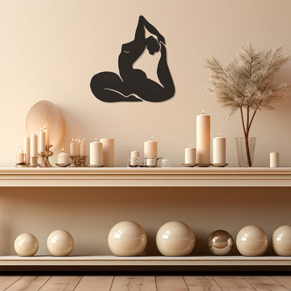 Modern Yoga Metal Wall Art, Inspirational Motivational Gym Decor
