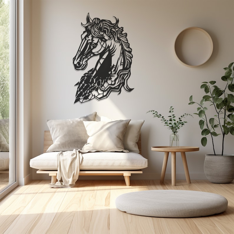 Rustic Horse Wall Art, Metal Equine Decor