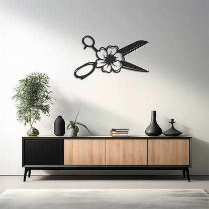 Modern Metal Wall Art, Elegant Scissors Design