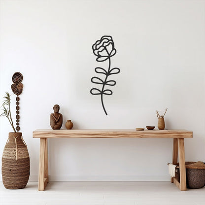 Modern Chic Flower Metal Wall Art, Large Floral Design Home Decor